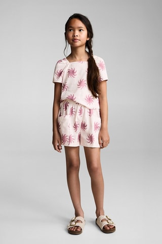 Blouse crop imprimée - Rose