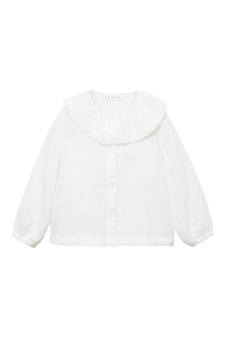 Blouse coton tissu plissé - Blanc