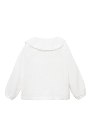 Blouse coton tissu plissé - Blanc