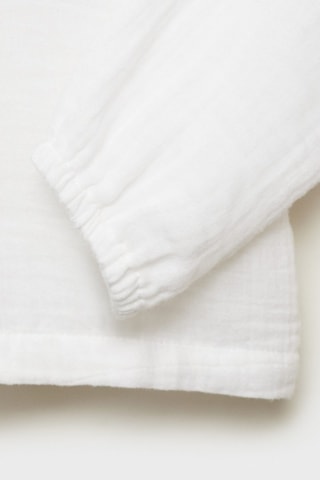 Blouse coton tissu plissé - Blanc