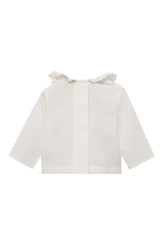 Blouse coton col Claudine - Blanc cassé