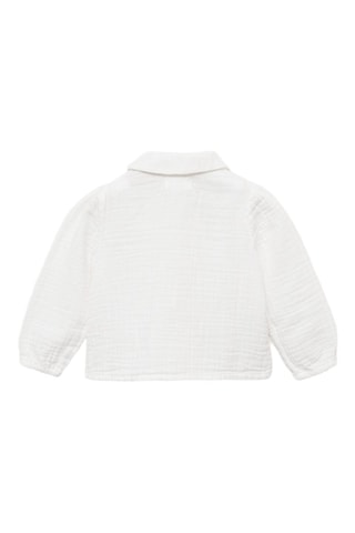Blouse coton tissu plissé - Blanc cassé