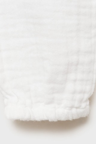 Blouse coton tissu plissé - Blanc cassé