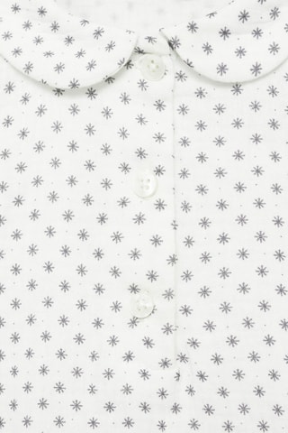 Blouse en coton imprimée - Blanc cassé