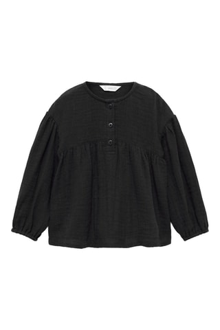 Blouse coton tissu plissé - Anthracite
