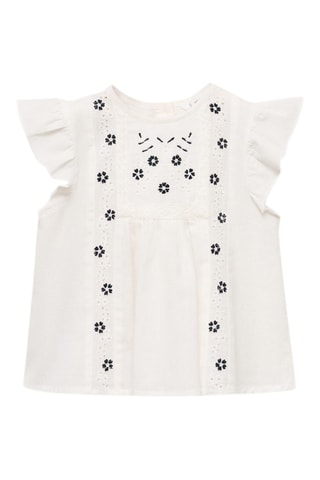 Blouse détails brodés - Blanc