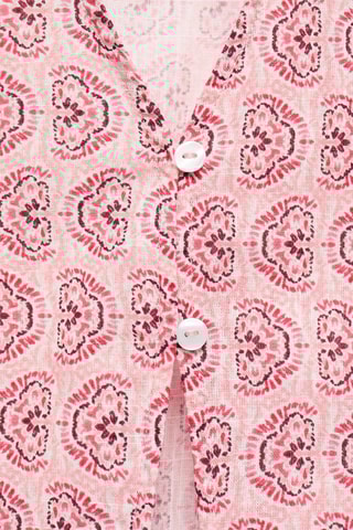 Blouse imprimée boutonnée - Rose