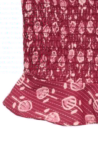 Blouse imprimée à volants - Rouge