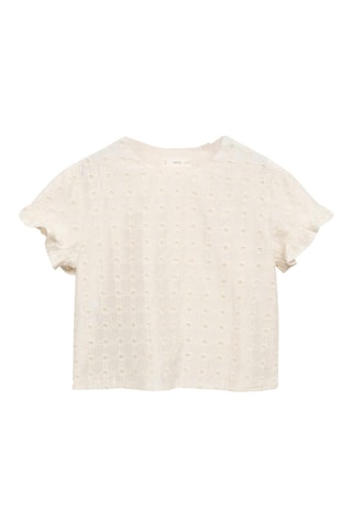 Blouse broderie anglaise - Beige