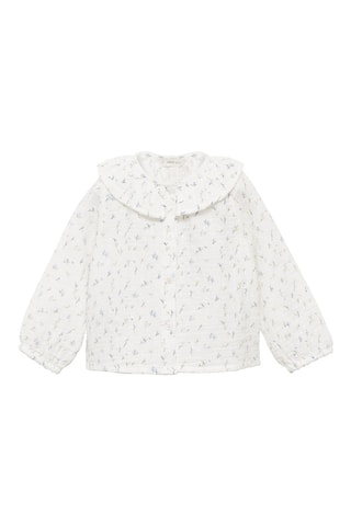 Blouse coton à fleurs - Blanc