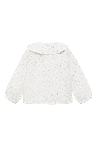 Blouse coton à fleurs - Blanc