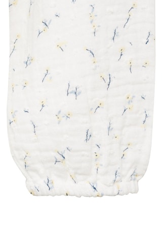 Blouse coton à fleurs - Blanc