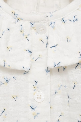 Blouse coton à fleurs - Blanc