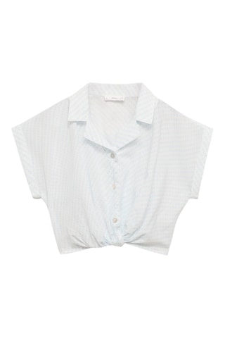 Blouse crop noeud - Bleu clair