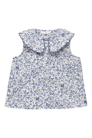 Blouse col Claudine imprimée - Blanc