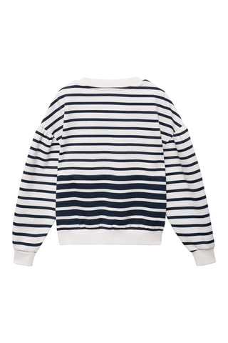 Sweat-shirt imprimé rayures - Bleu marine