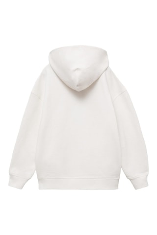Sweat-shirt capuche message - Blanc cassé