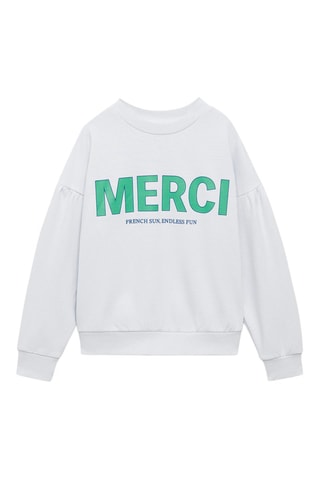 Sweater coton message - Bleu clair