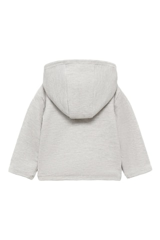 Sweat-shirt fermeture croisée - Gris chiné