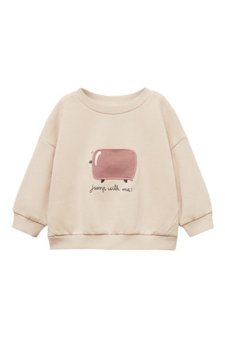 Sweat-shirt 100 % coton - Ivoire