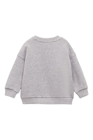 Sweat-shirt message brodé - Gris chiné