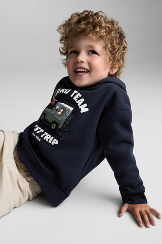 Sweat-shirt imprimé écusson - Bleu marine