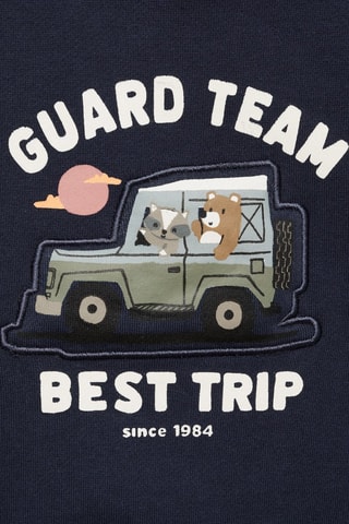 Sweat-shirt imprimé écusson - Bleu marine