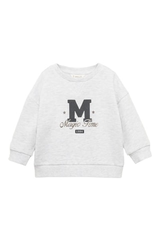 Sweat-shirt coton imprimé - Gris clair