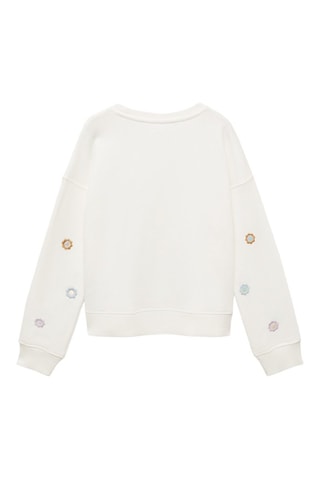 Sweat ornements fleurs - Blanc cassé