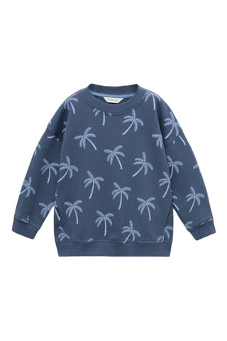 Sweat-shirt imprimé palmiers - Bleu