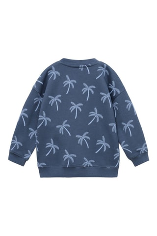Sweat-shirt imprimé palmiers - Bleu