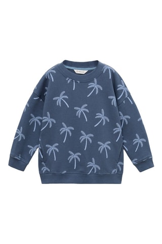 Sweat-shirt imprimé palmiers - Bleu