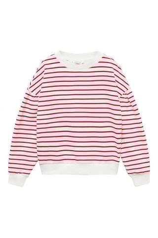 Sweat-shirt coton rayures - Rouge