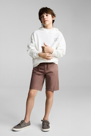 Sweat-shirt coton message imprimé - Blanc cassé