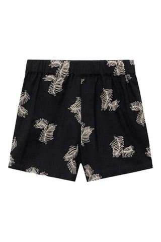 Short lin brodé - Noir