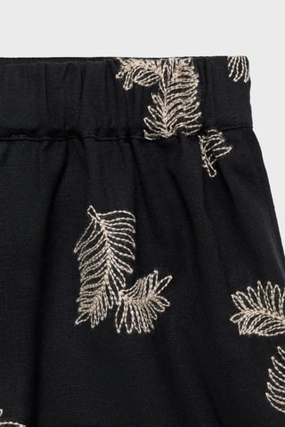 Short lin brodé - Noir