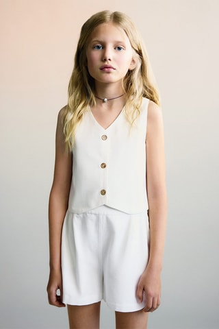 Short taille élastique - Blanc