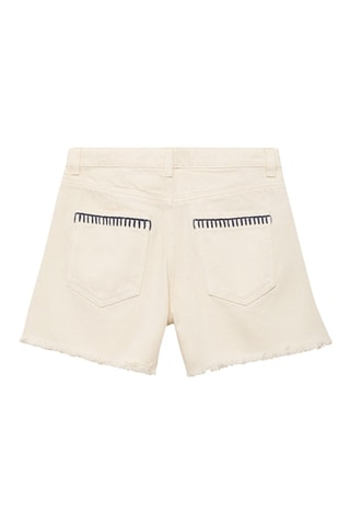 Shorts détail brodé - Beige