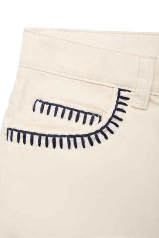 Shorts détail brodé - Beige