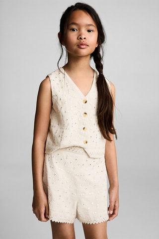 Short miroirs brodés - Gris clair