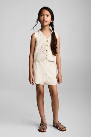 Short miroirs brodés - Gris clair