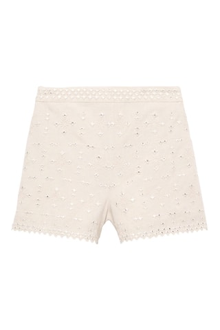 Short miroirs brodés - Gris clair