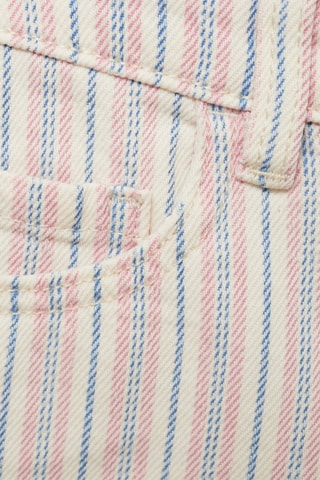 Short en jean rayures - Beige