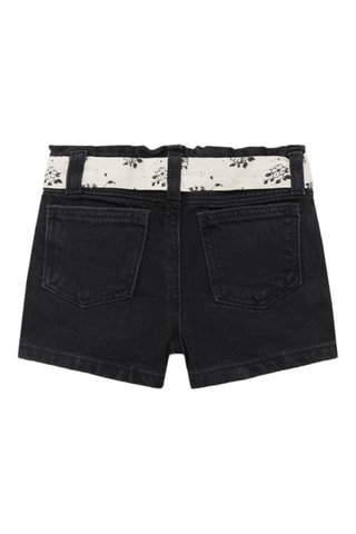 Short en jean ceinture - Noir