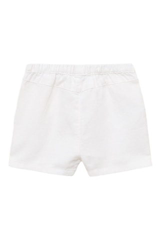 Short coton lin - Blanc