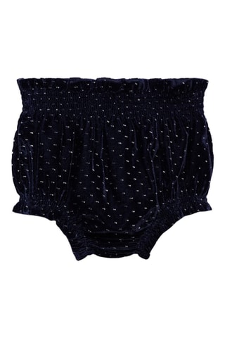 Short velours à pois - Bleu marine