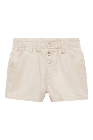 Short velours milleraies boutons - Écru