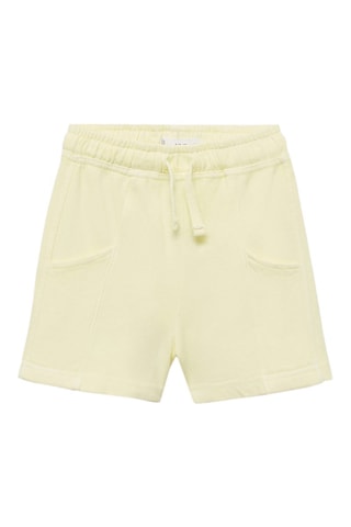 Short coton taille élastique - Jaune