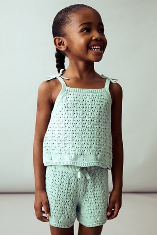 Short maille crochet - Vert d'eau