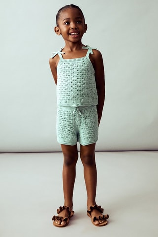 Short maille crochet - Vert d'eau